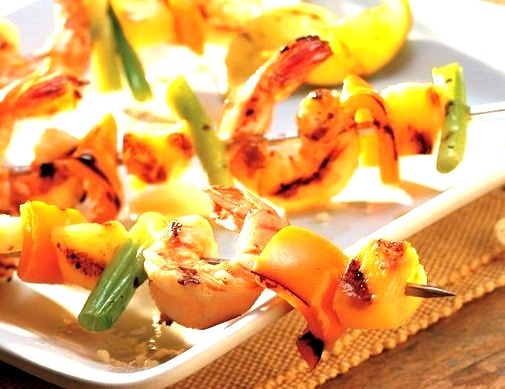 Grilled Spicy Shrimp, Pepper and Pineapple Kebob via beauiful-foods