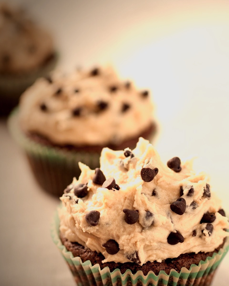 Brownie Cupcakes with Cookie Dough Frosting